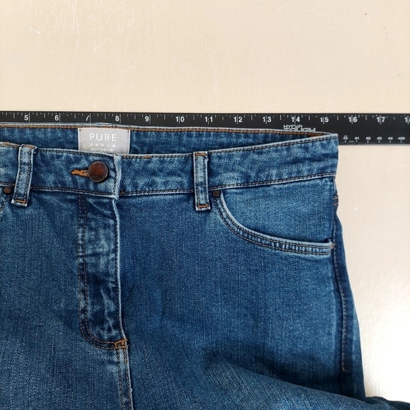 PURE Denim Montepellier Blue Jeans Women Size 6 Contrast Side Stripe Boyfriend - Picture 4 of 8